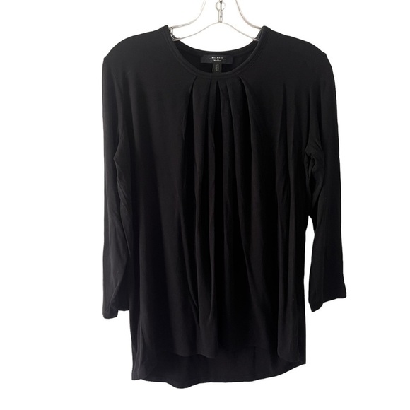 MaxMara Weekend Black Pullover Pleated Front Top Blouse Size Medium - Picture 1 of 6